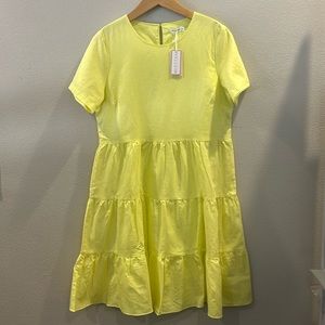 NWT Kestan yellow linen blend dress